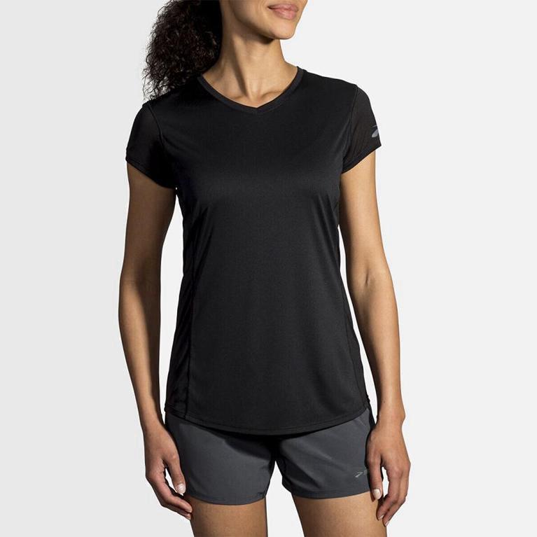 Camiseta De Corrida Manga Curta Brooks Stealth Feminino Brasil - Cinzentas (42107XOGR)